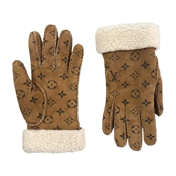 Louis Vuitton Monogram Shearling Mouton Gloves - Picture 1 of 5